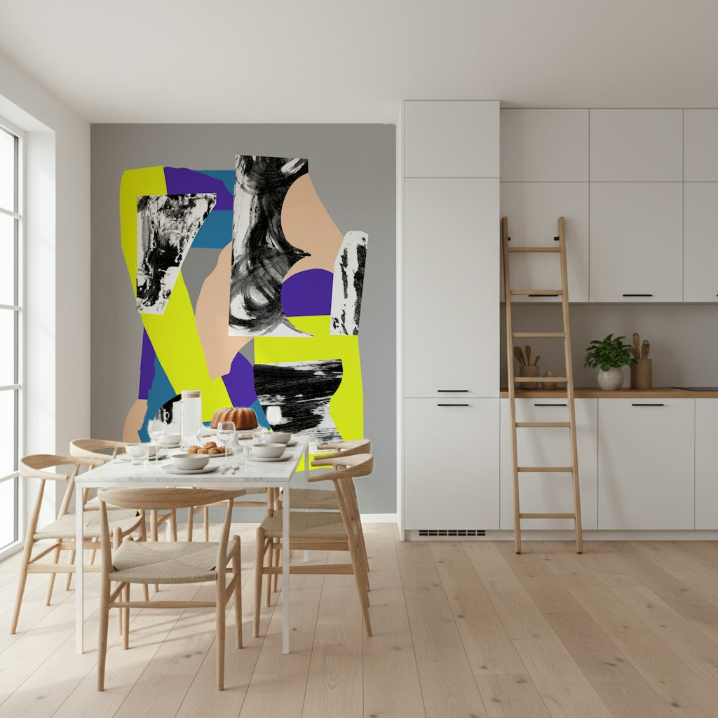 A contemplative dramatic design wallpaper mural for a feature wall.