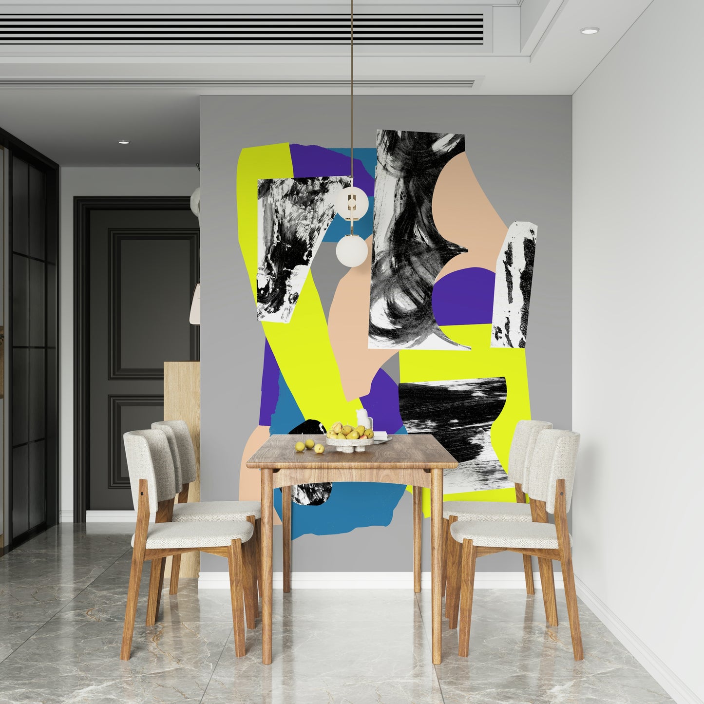 A serene bold abstract wall mural for your decor.