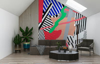 A beautiful wide-angle wall mural of abstract motion.