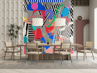 A serene dynamic pattern wall mural for bold decor.