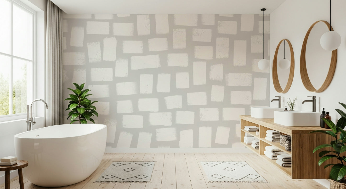 A beautiful modern art wall mural of delicate lines.