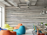 An artistic minimalist form mural for home decor.