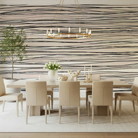 An artistic simple line mural on minimalist wallpaper.