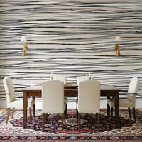 A contemplative geometric design wallpaper mural for a feature wall.