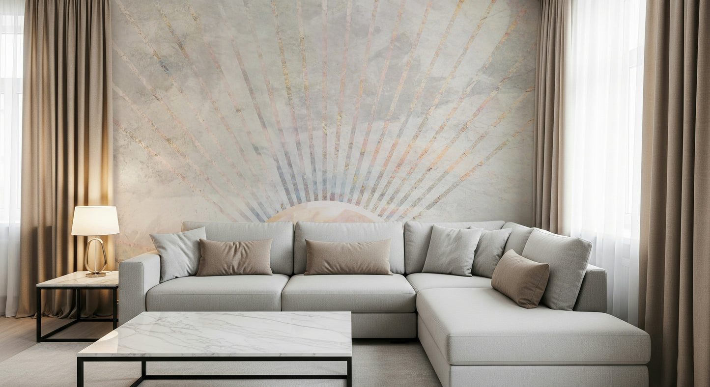A contemplative elegant marble wallpaper mural for a feature wall.