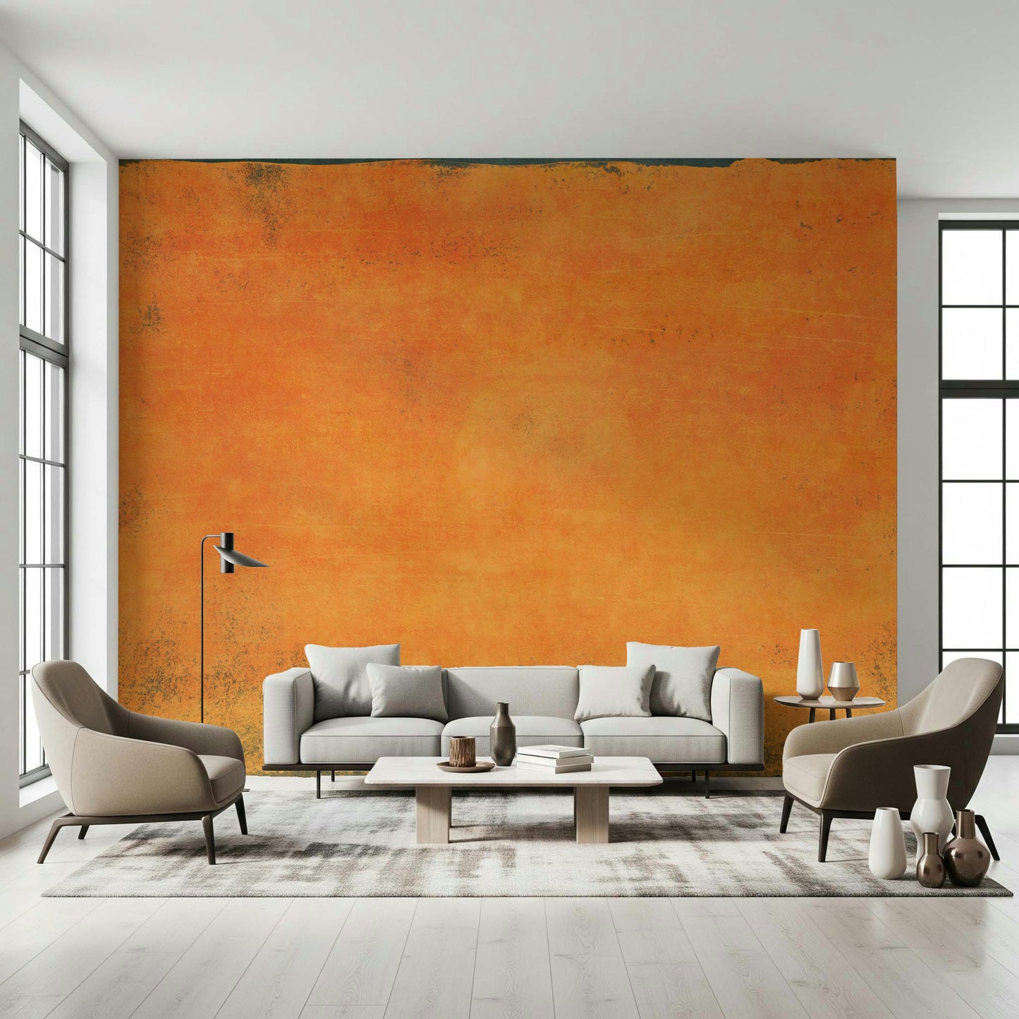 A calming abstract design wallpaper mural that defines a space.