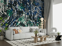 A contemplative gentle design wallpaper mural for a feature wall.