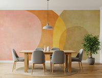A beautiful modern art wall mural for a living room.