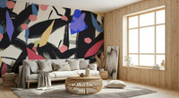 A calming abstract design wallpaper mural that defines a space.