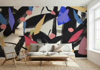 A beautiful modern art wall mural of delicate lines.