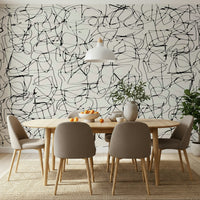 A graceful subtle pattern wall mural in cool, abstract tones.
