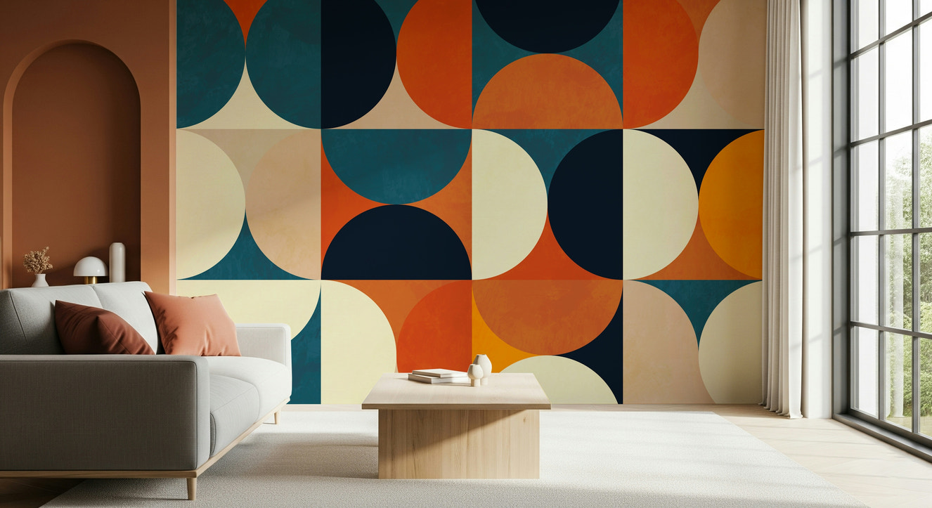 Retro Circles Wall Mural - 2861715