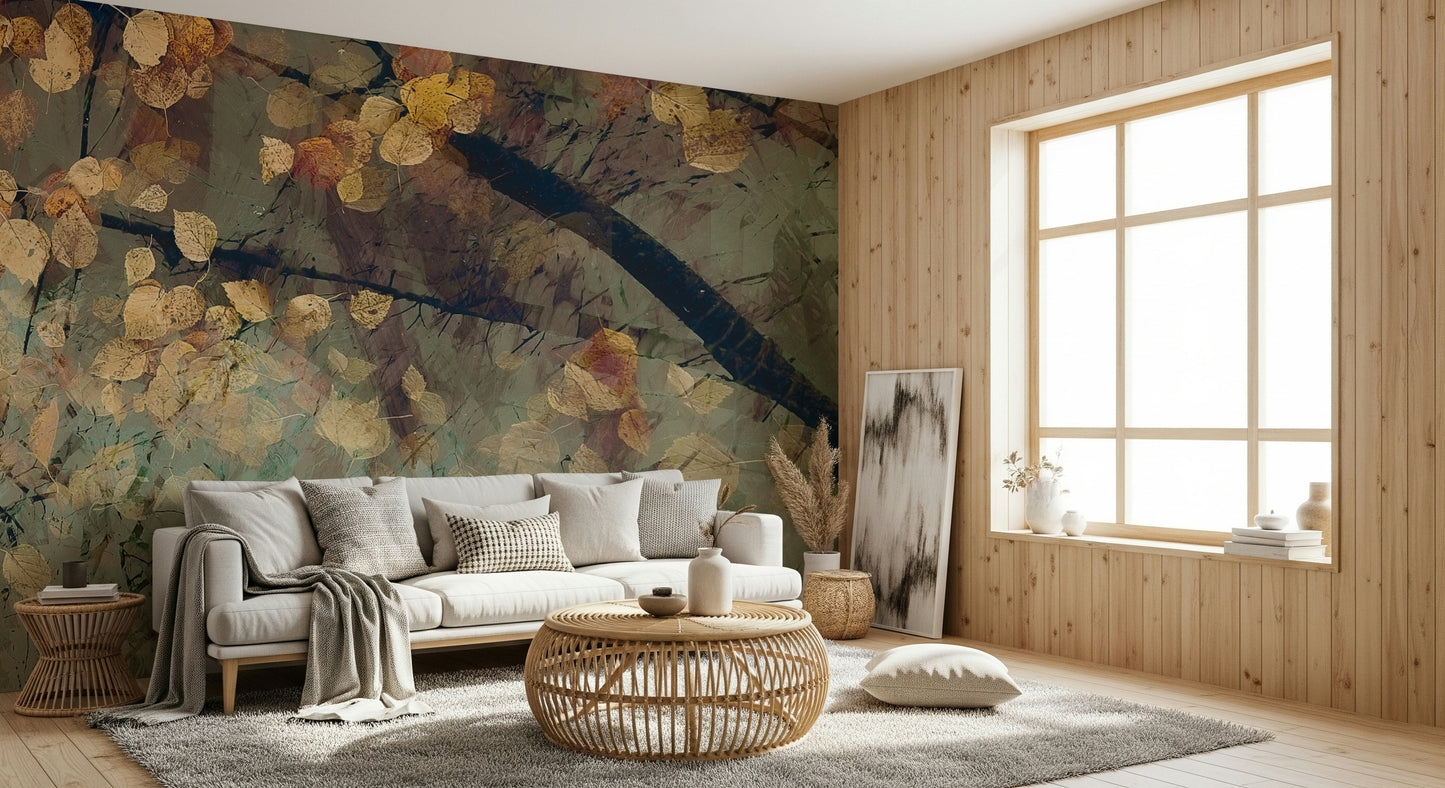 Autumn's Tranquil Reflection Wall Mural