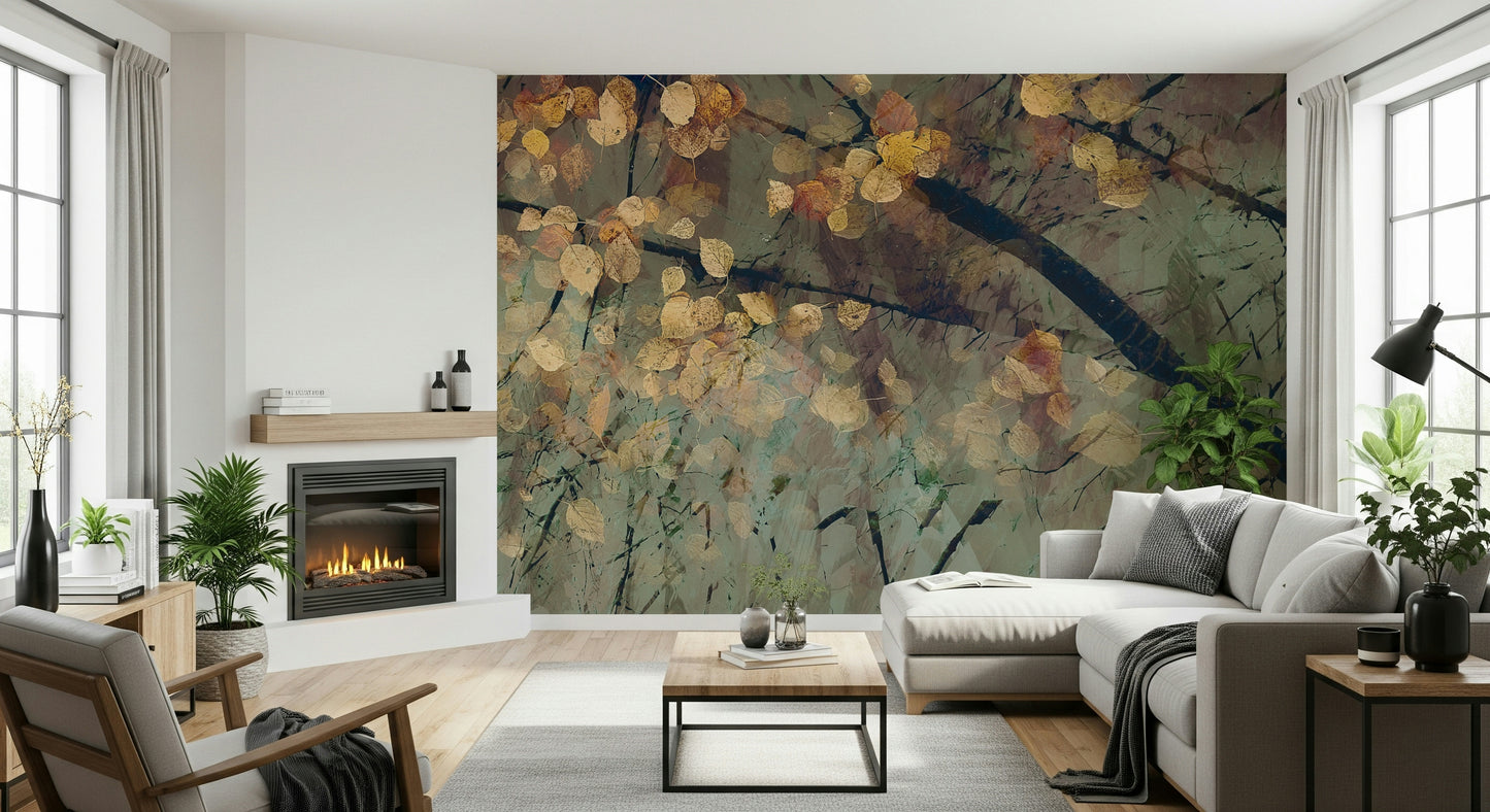 Autumn's Tranquil Reflection Wall Mural