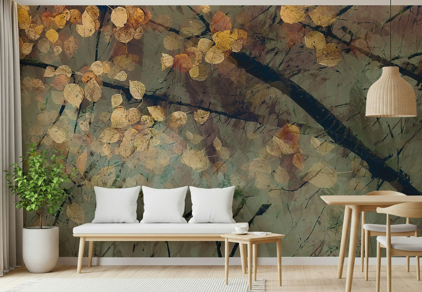 Autumn's Tranquil Reflection Wall Mural