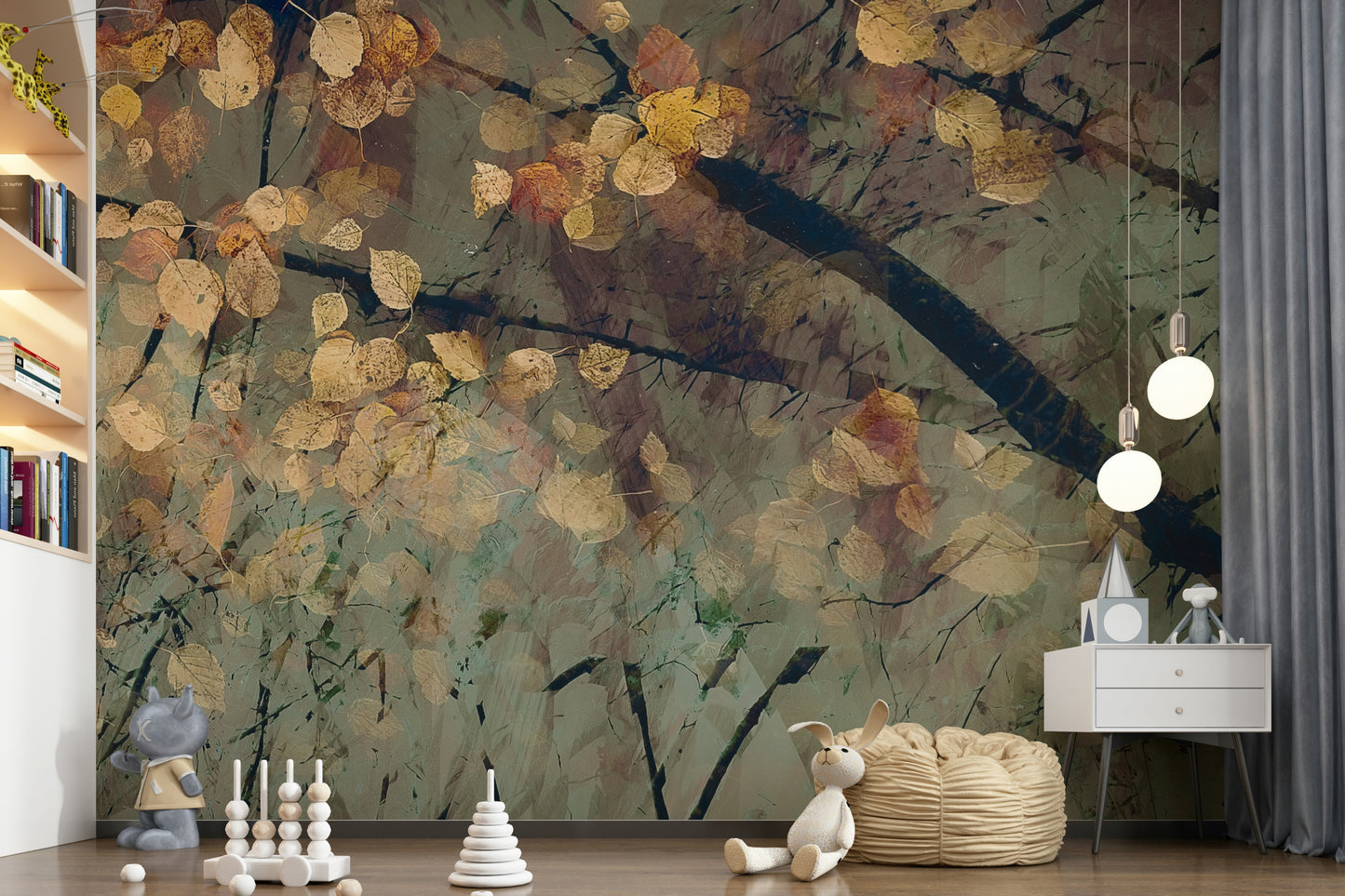 Autumn's Tranquil Reflection Wall Mural
