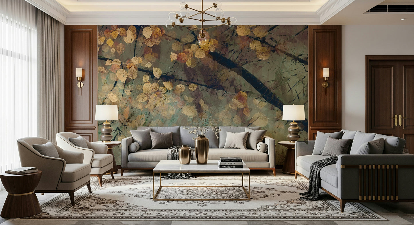 Autumn's Tranquil Reflection Wall Mural