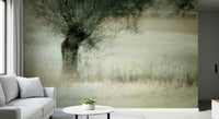 A contemplative gentle landscape wallpaper mural for a feature wall.