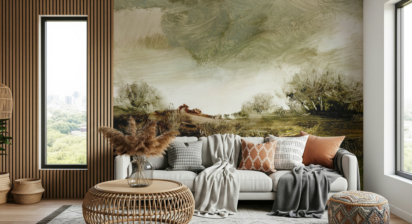 Brushstroke Landscape Wall Mural -2846863