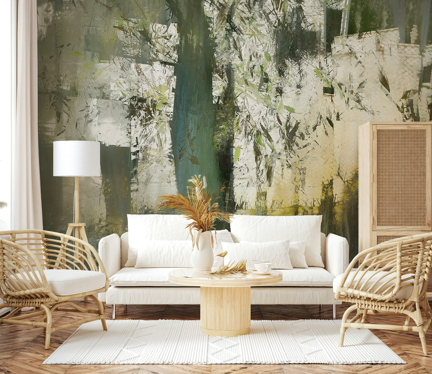 Misty Woodland Abstraction Wall Mural -2377428