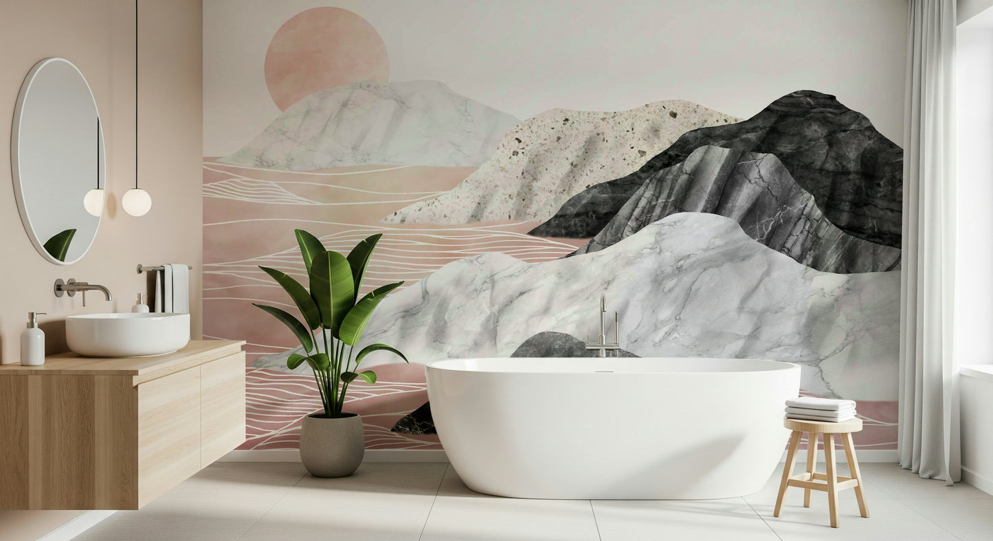 Marble Peaks Sunset Wall Mural -2583865