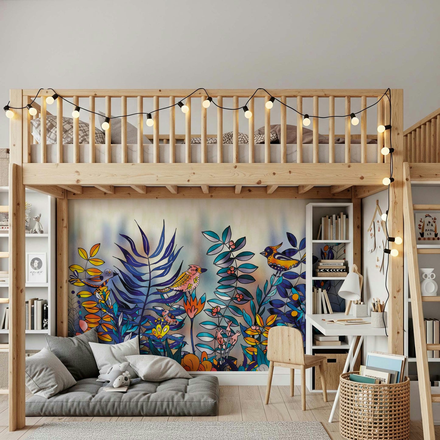 Enchanted Birds Forest Wall Mural