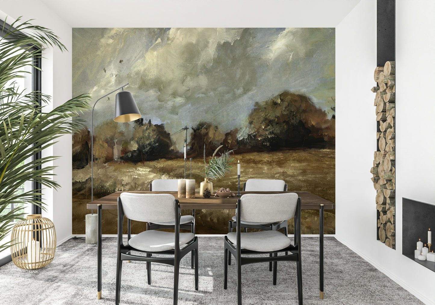 Brushstroke Countryside Wall Mural -2917436
