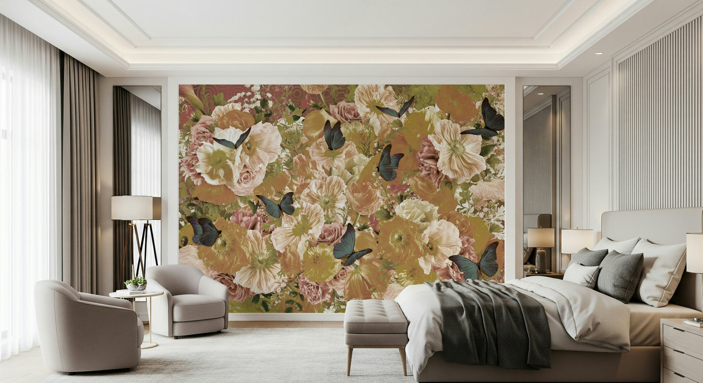 Butterfly Garden Bloom Wall Mural -2605244