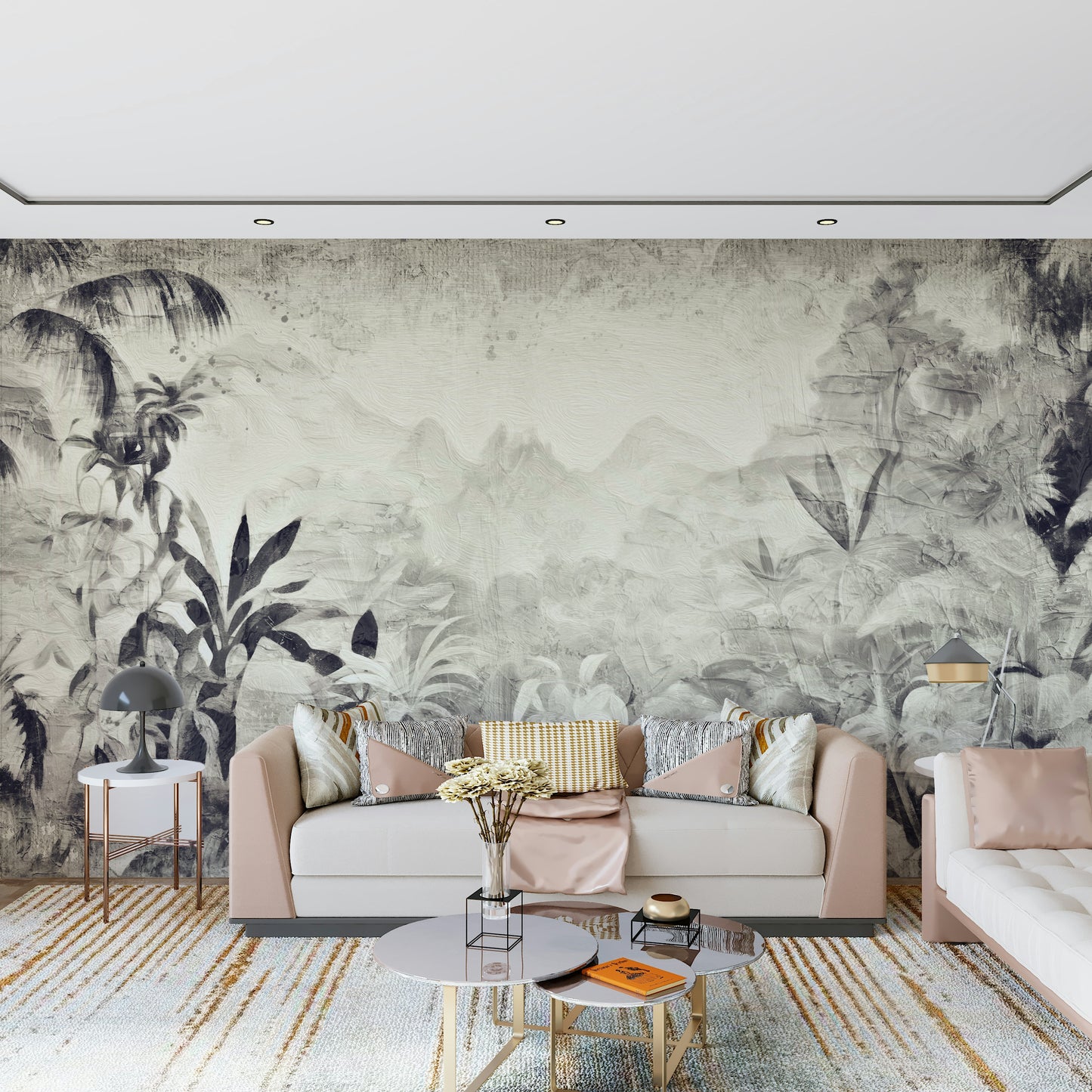 Monochrome Jungle Dream Wall Mural -2530925