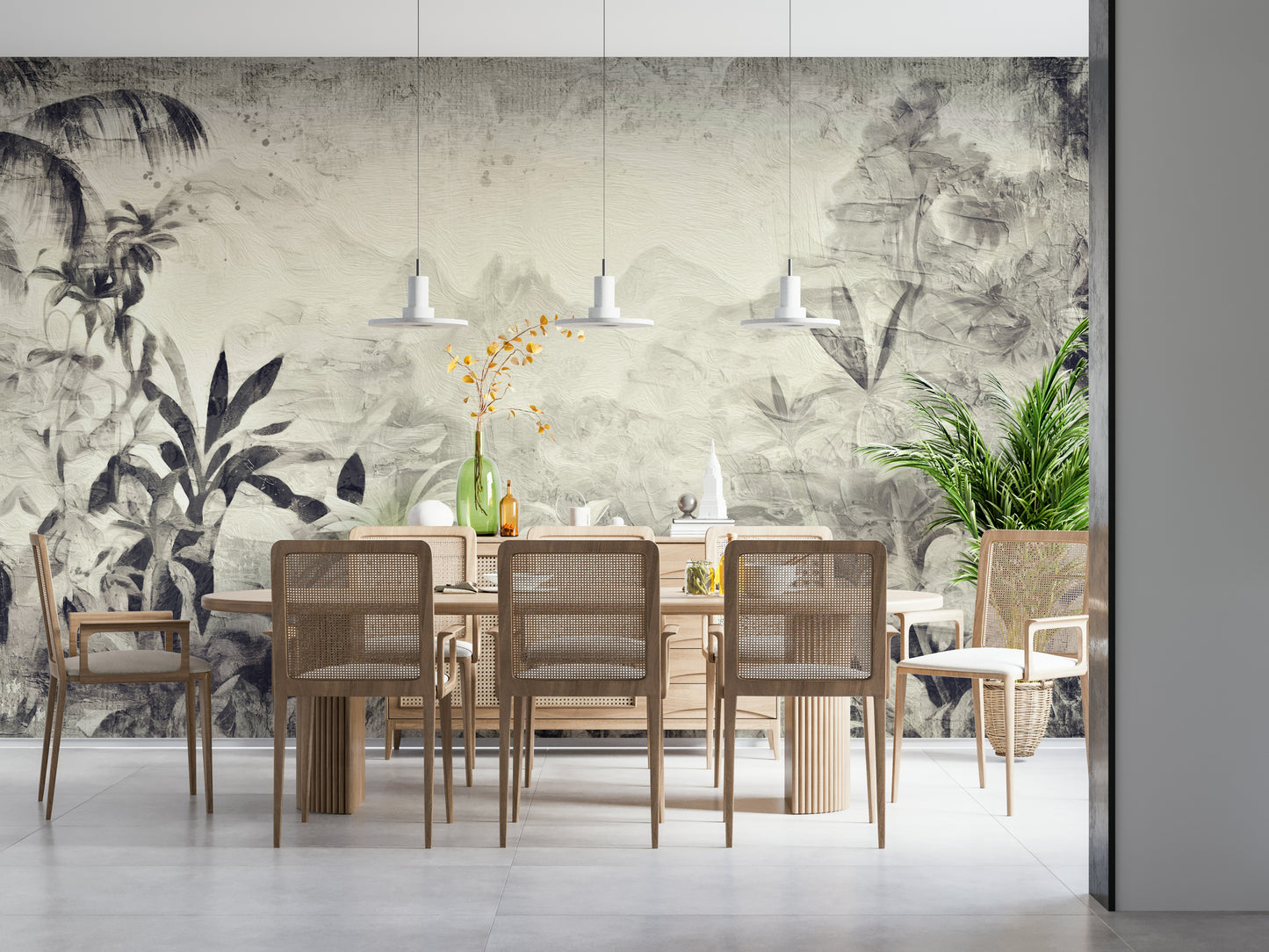 Monochrome Jungle Dream Wall Mural -2530925