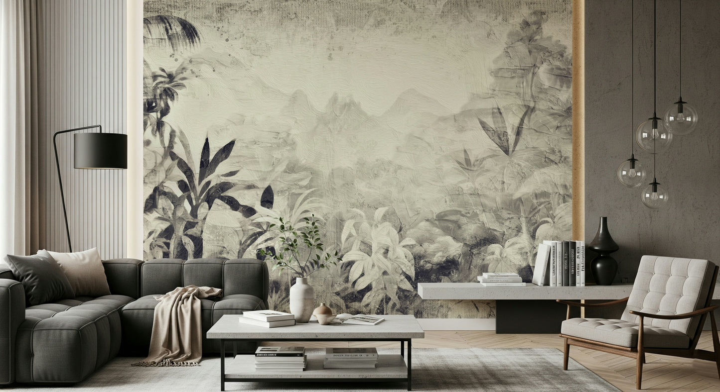 Monochrome Jungle Dream Wall Mural -2530925