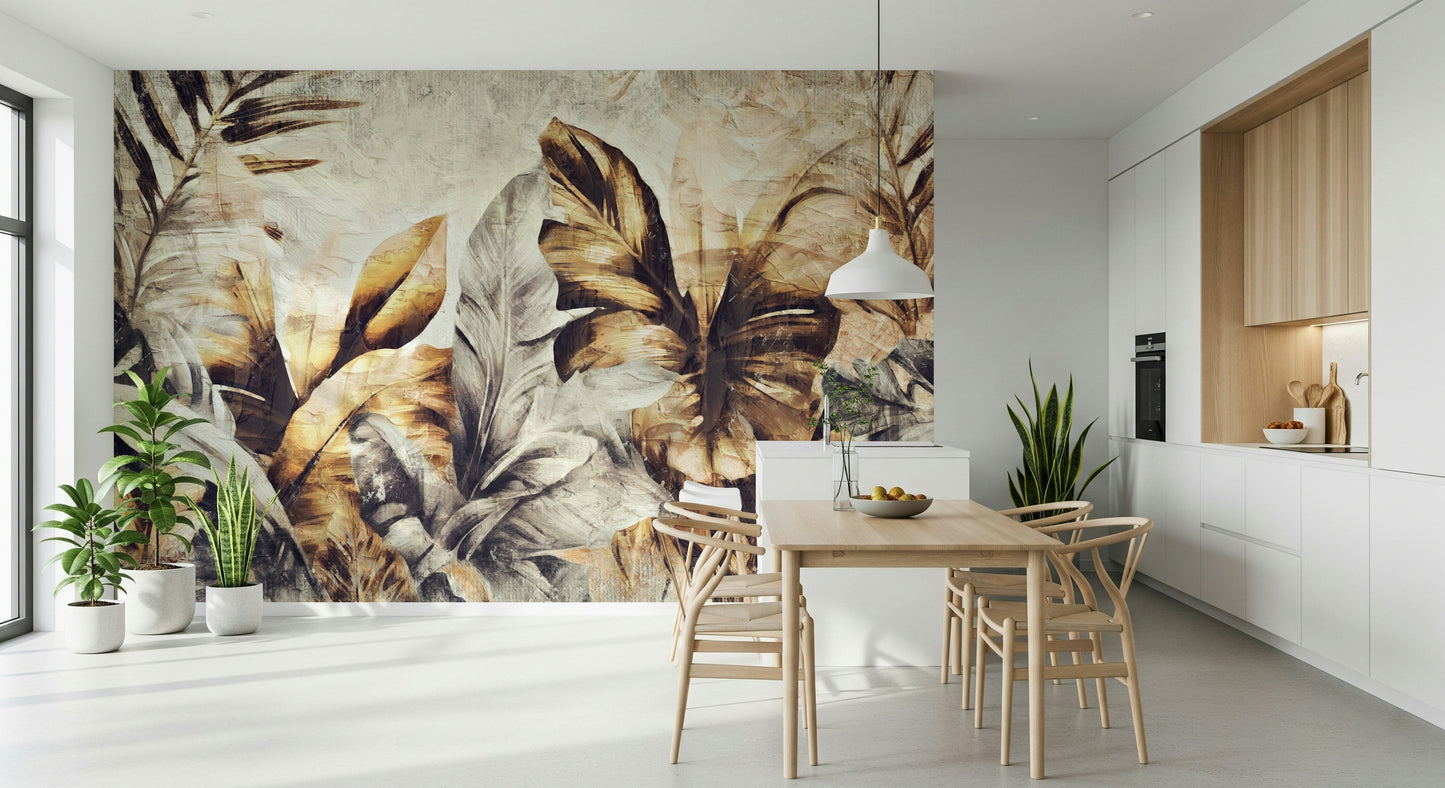 Golden Palm Abstract Wall Mural -2530883