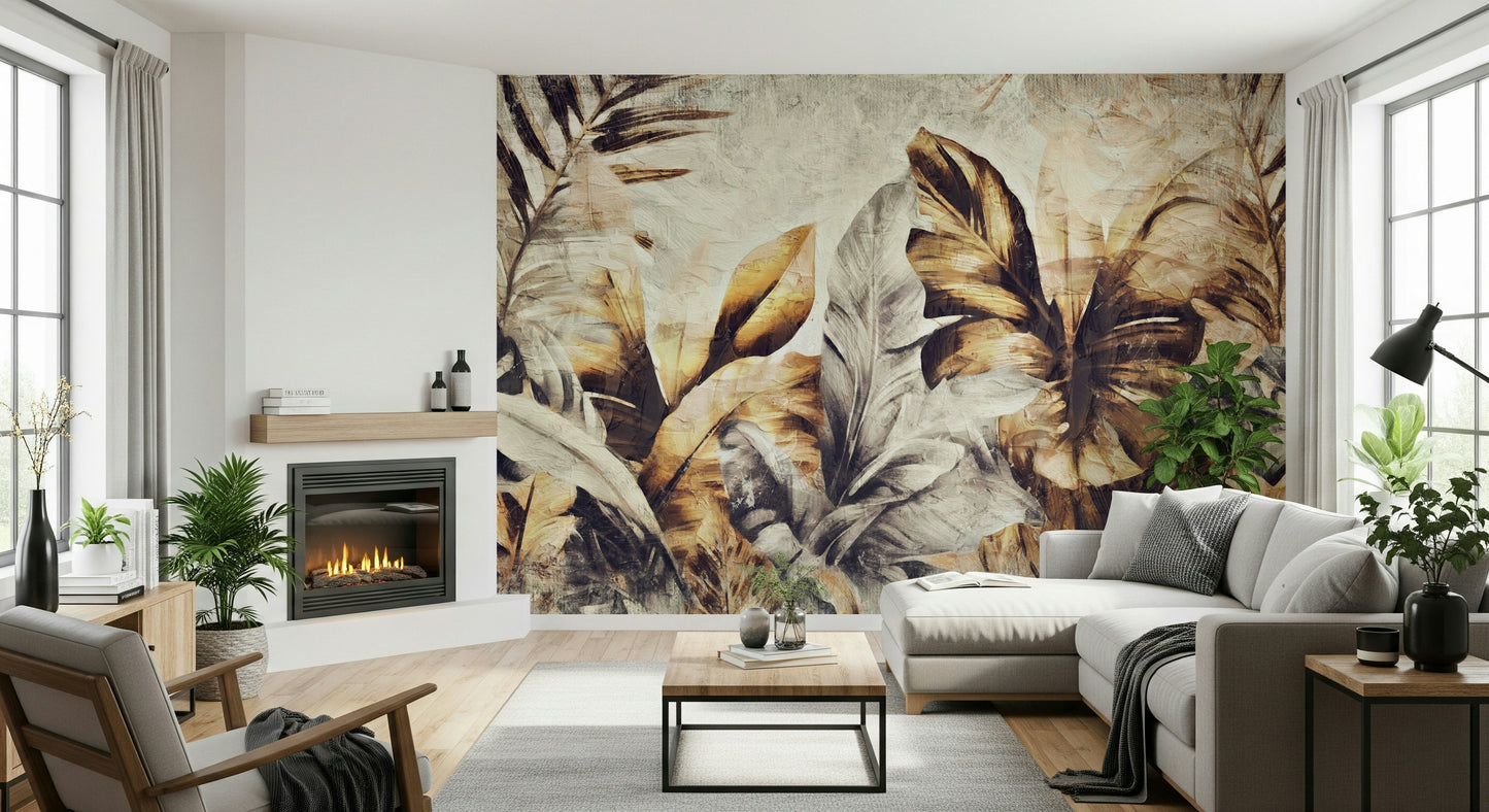 Golden Palm Abstract Wall Mural -2530883