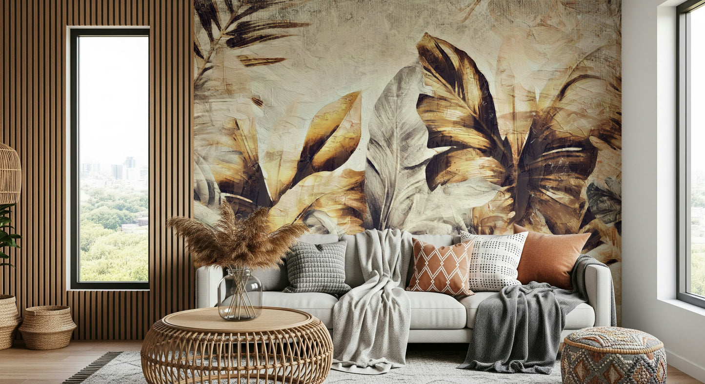Golden Palm Abstract Wall Mural -2530883