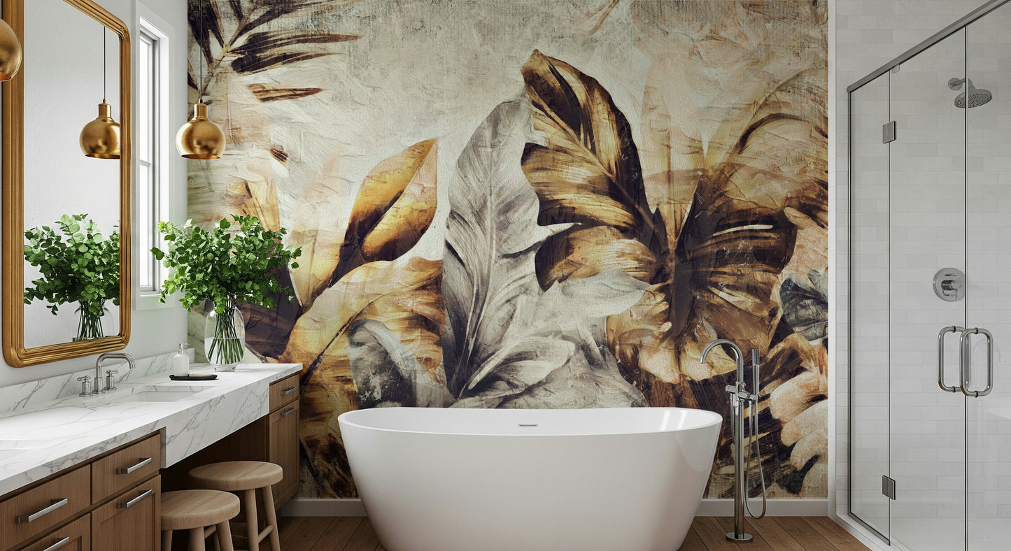 Golden Palm Abstract Wall Mural -2530883