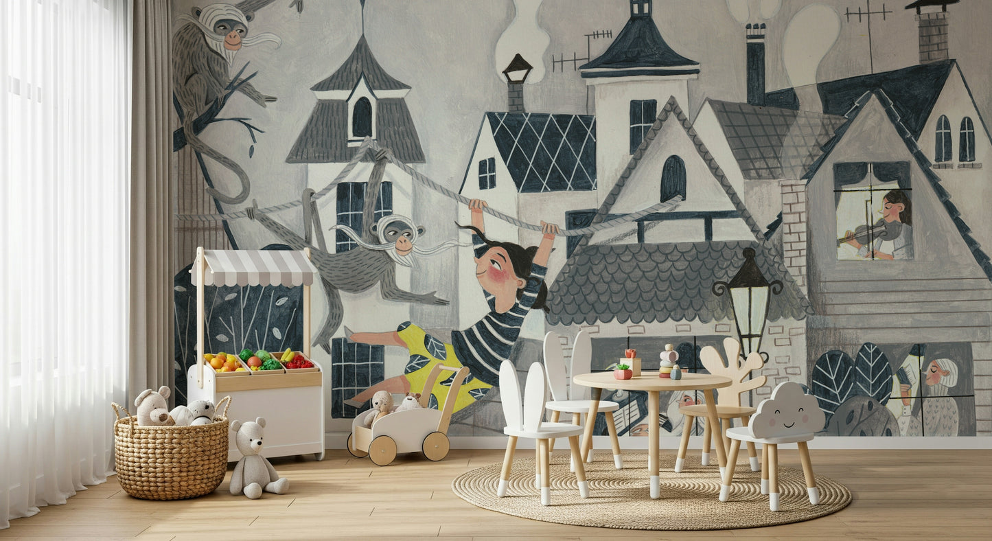 Town Swing Adventure Wall Mural -2663434