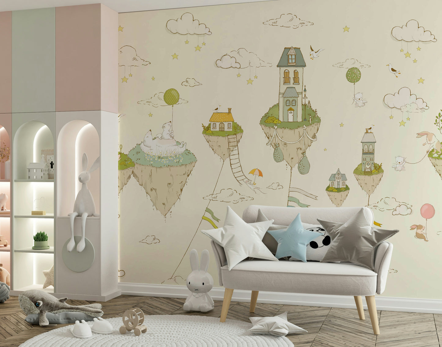 Floating Dreamland Homes Wall Mural -2759478