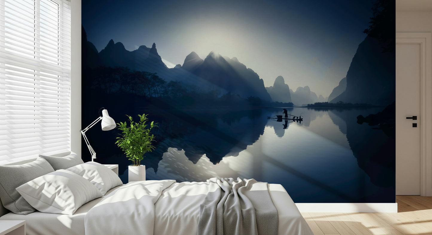 Serene Dawn: Yangshuo's Whisper Wall Mural