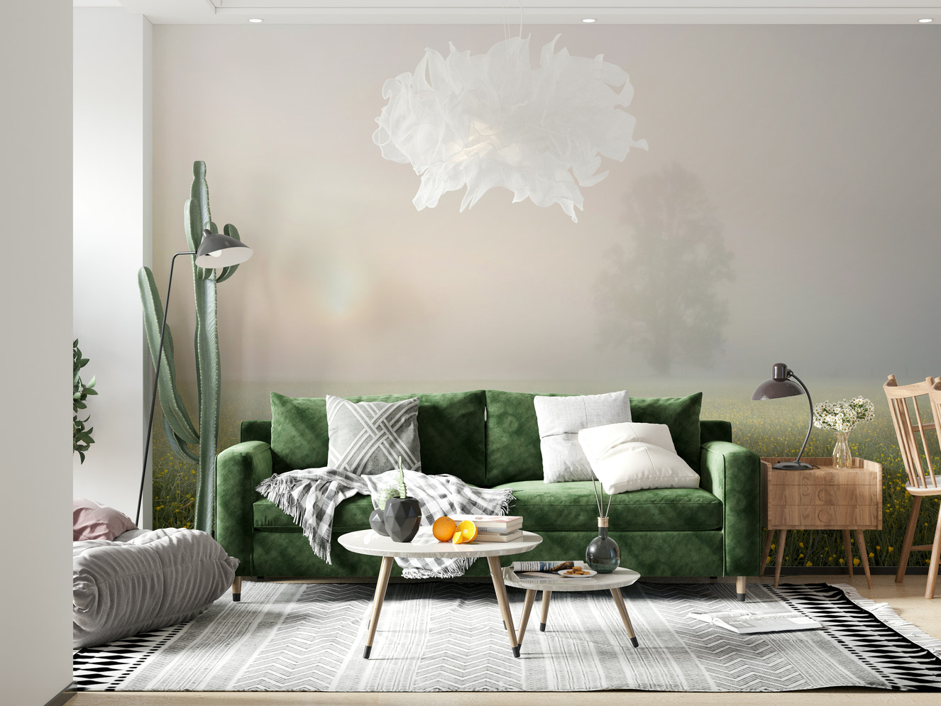 Misty Meadow Bloom Wall Mural -2262314