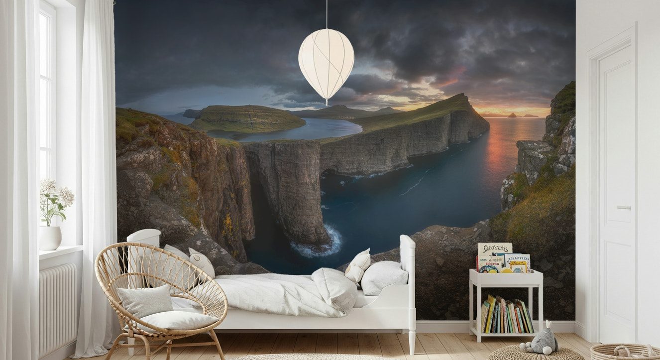 Faroe Cliffs Dawn Wall Mural -2655687