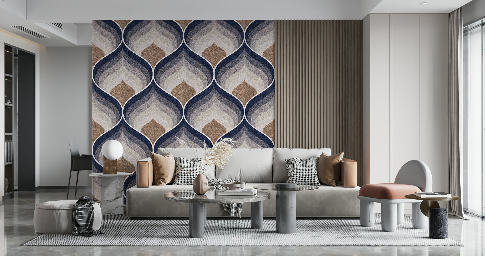 Textured Echoes Wallpaper featuring abstract patterns with layered textures and subtle depth.