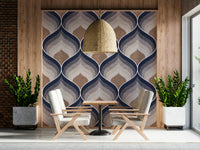 Wall mural with layered textures and abstract shapes for a sophisticated interior look.