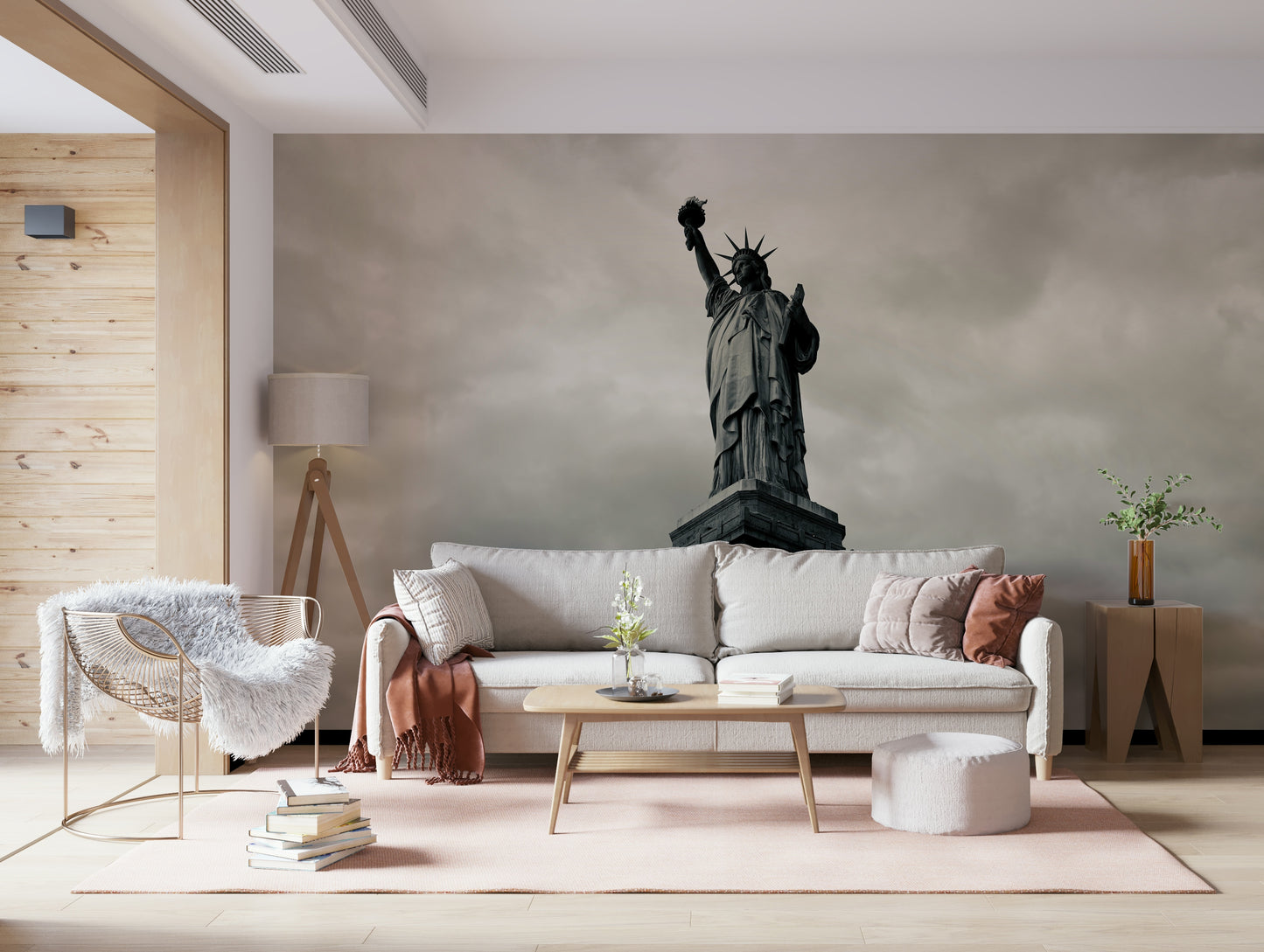 Liberty's Monochrome Gaze Wall Mural