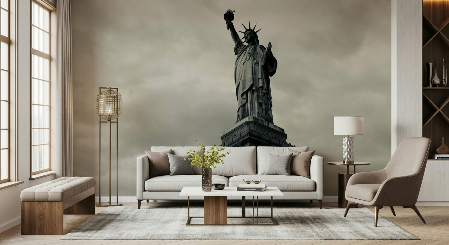 Liberty's Monochrome Gaze Wall Mural