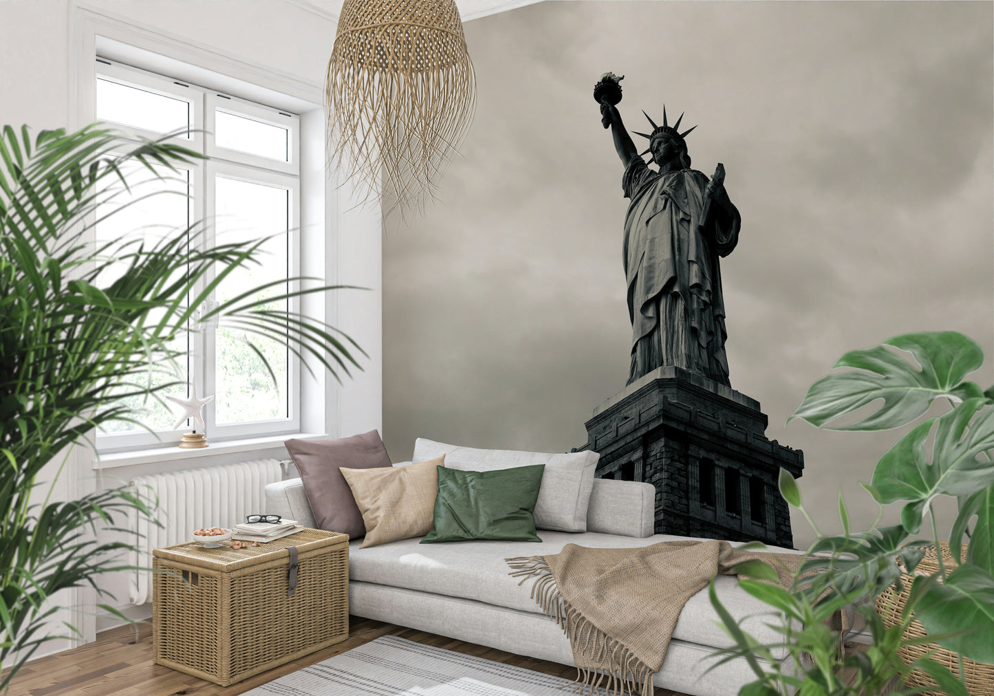 Liberty's Monochrome Gaze Wall Mural