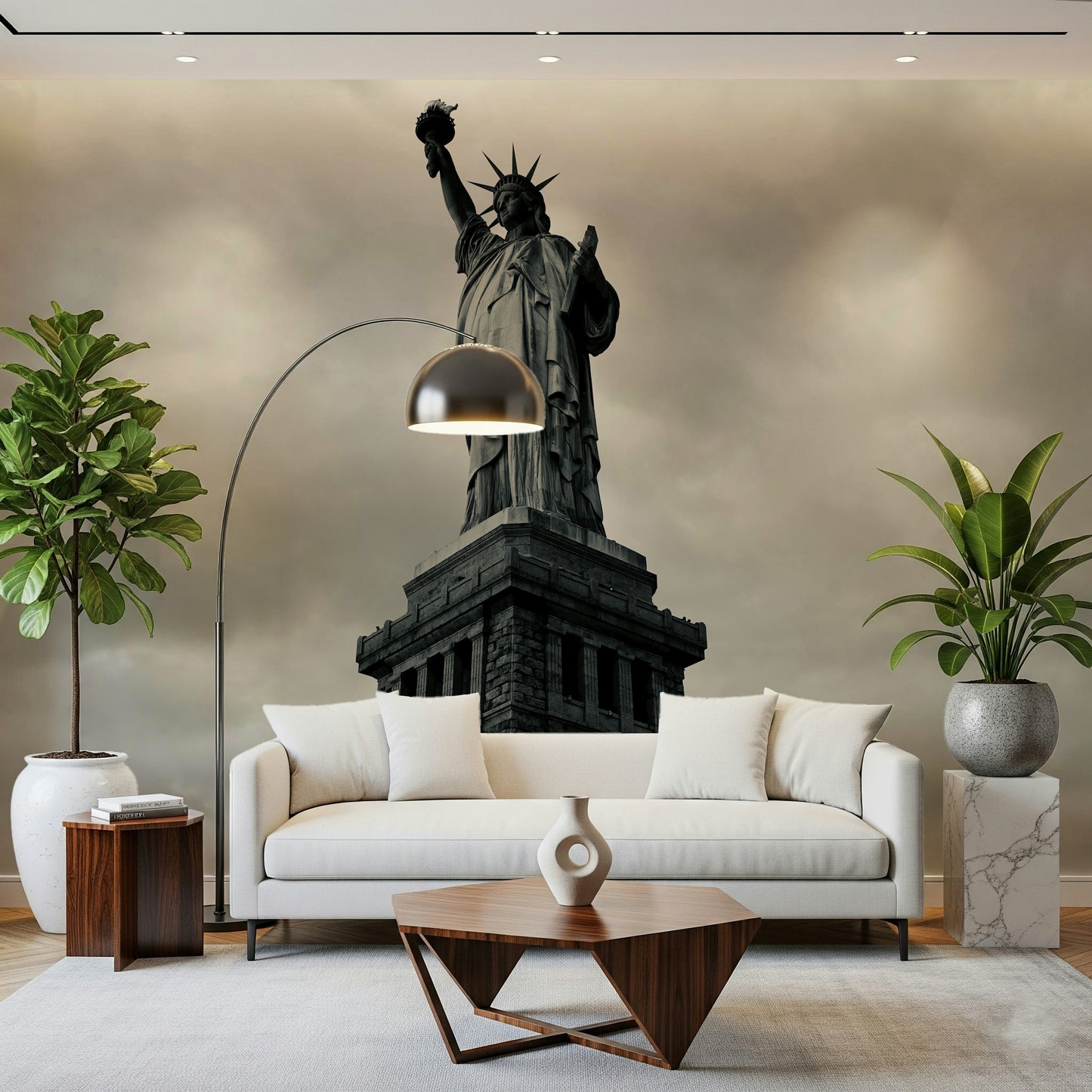 Liberty's Monochrome Gaze Wall Mural