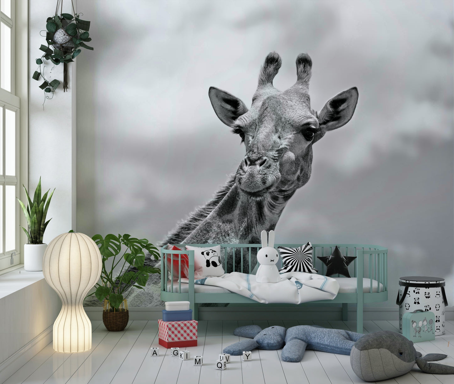 Giraffe in Gray Wall Mural -2322109