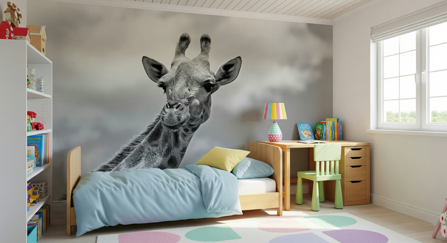 Giraffe in Gray Wall Mural -2322109