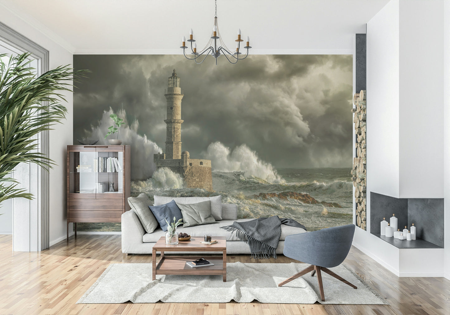 Lighthouse Storm Wall Mural -2315690