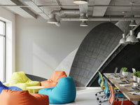 Architectural Petals Wall Mural — contemporary design merging delicate petals with architectural forms.